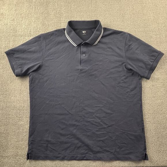 Uniqlo Polo Shirt Adult Extra Large Navy Blue Short Sleeve Casual Preppy Men's - Picture 1 of 14